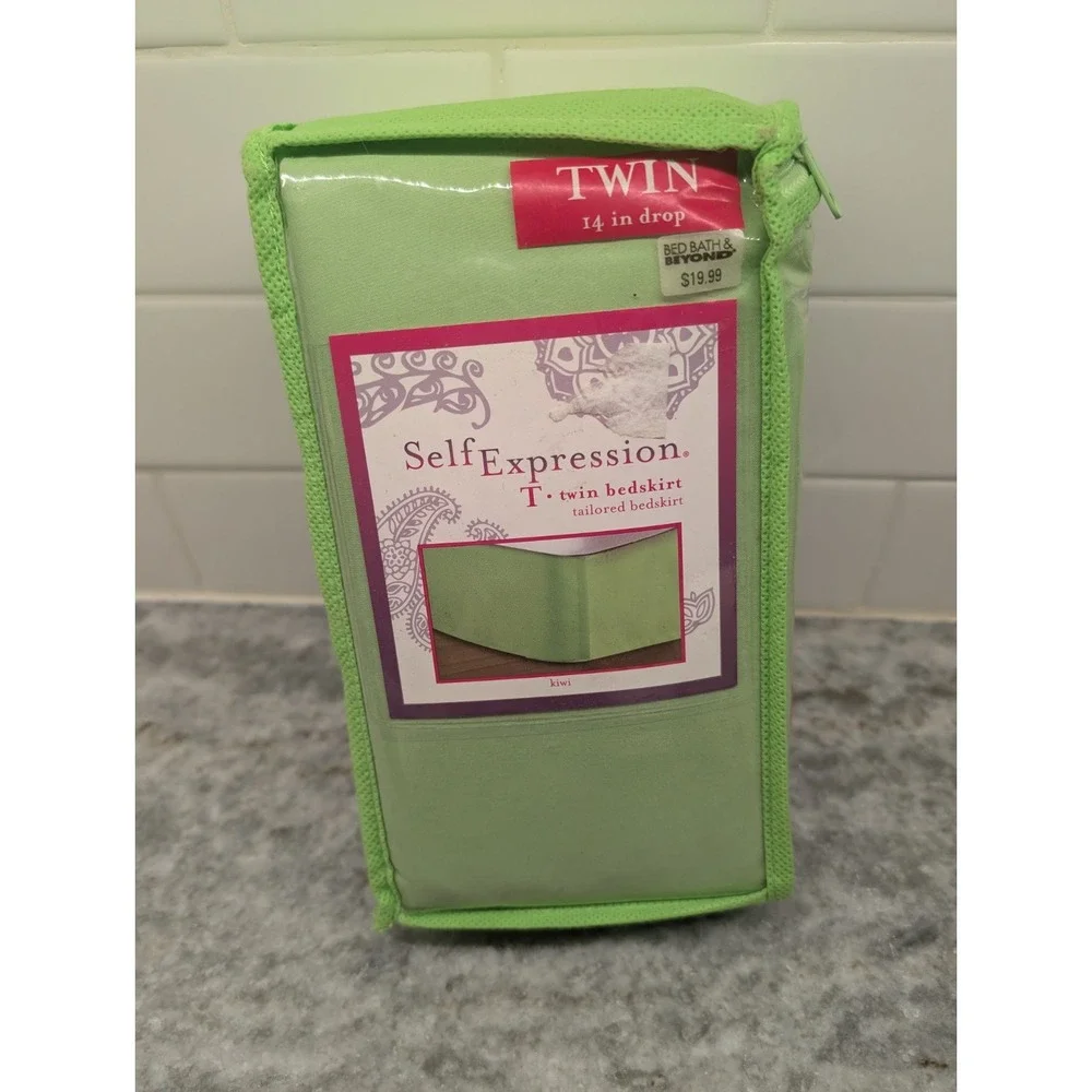 Self Expressions TWIN Tailored Kiwi Bedskirt NEW!